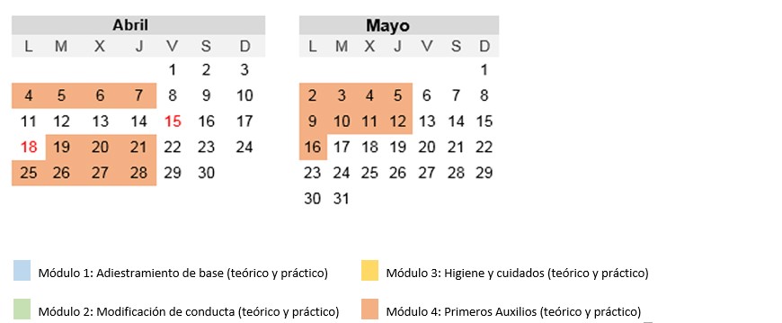 Calendario primeros auxilios presencial